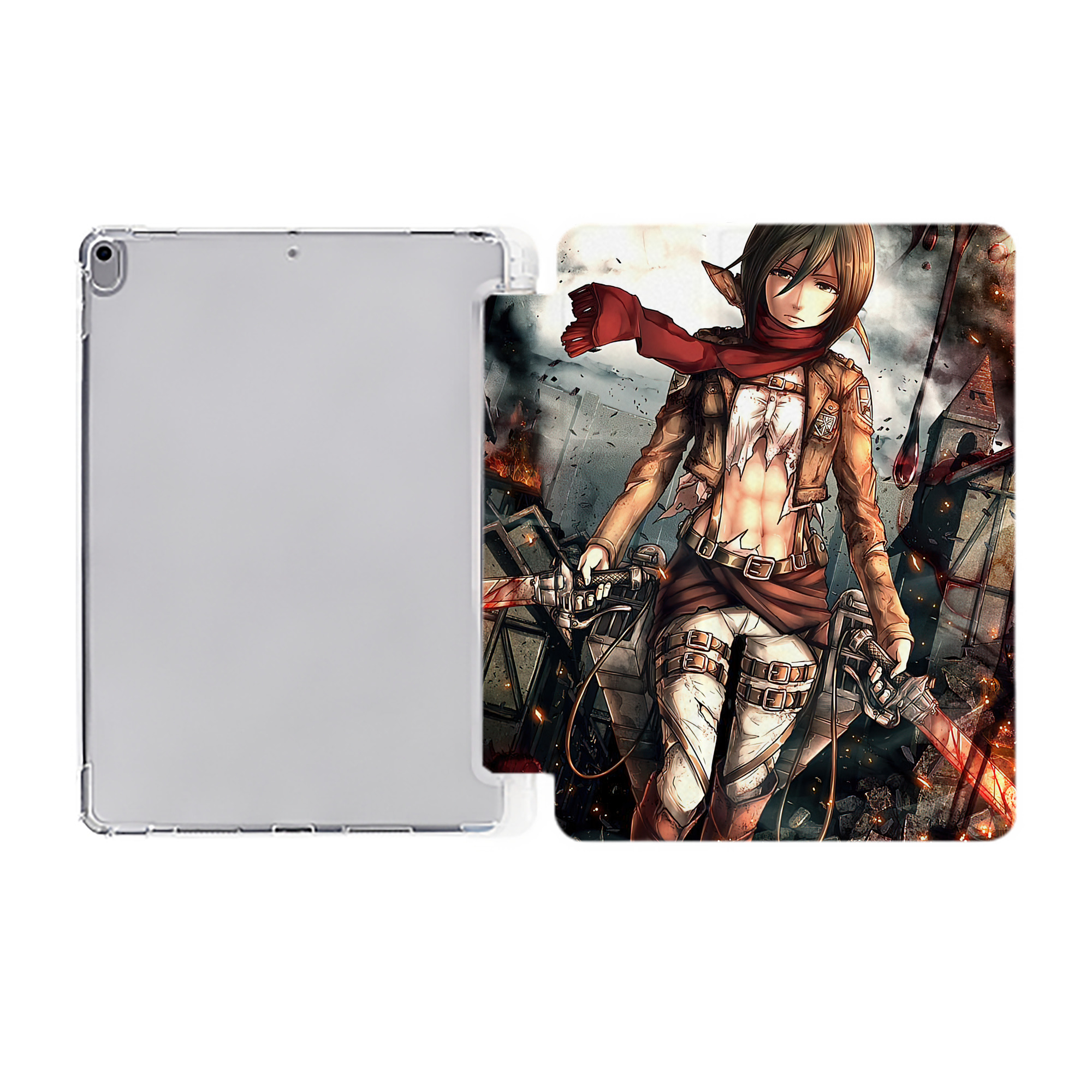 （画像用） 進撃の巨人 Attack on Titan IPad ケース ペン収納付き 三つ折りスタンド PUレザー×シリコン 対応機種9.5/10.5/10.9インチ